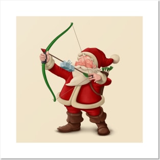 Santa Claus Archery Posters and Art